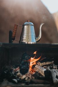 Preview wallpaper kettle, bonfire, camping, hiking