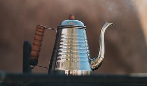 Preview wallpaper kettle, bonfire, camping, hiking