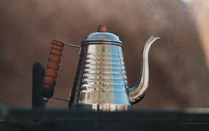 Preview wallpaper kettle, bonfire, camping, hiking