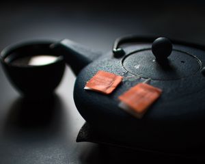 Preview wallpaper kettle, cups, beverage, japanese