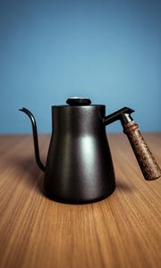 Preview wallpaper kettle, dishes, table, wooden