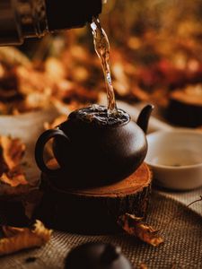 Preview wallpaper kettle, drink, autumn, comfort