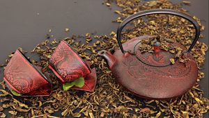 Preview wallpaper kettle, tea, cups, tradition