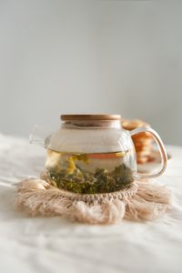 Preview wallpaper kettle, tea, drink, glass, transparent, hot, light