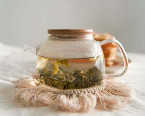 Preview wallpaper kettle, tea, drink, glass, transparent, hot, light