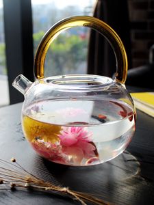 Preview wallpaper kettle, tea, flowers