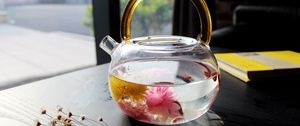 Preview wallpaper kettle, tea, flowers