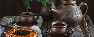 Preview wallpaper kettle, tea, tea party, pastries