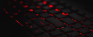 Preview wallpaper keyboard, backlight, red, glare, bokeh
