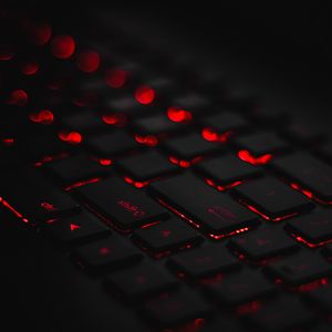Preview wallpaper keyboard, backlight, red, glare, bokeh