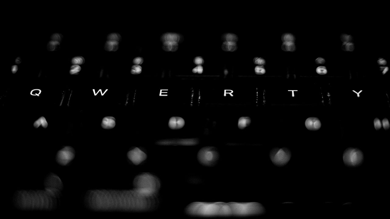 Wallpaper keyboard, keys, black and white, black