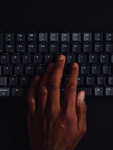 Preview wallpaper keyboard, keys, hand, hacker, technology