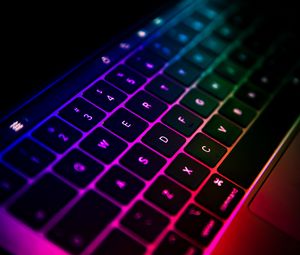 Preview wallpaper keyboard, laptop, gradient, colorful, technology