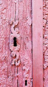Preview wallpaper keyhole, door, pink, shabby, old