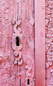 Preview wallpaper keyhole, door, pink, shabby, old