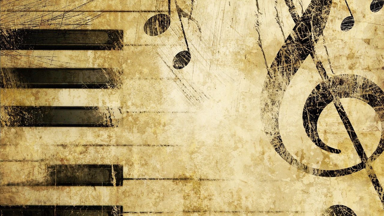 Wallpaper keys, treble clef, music, notes