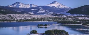 Preview wallpaper keystone, united states, lake, mountains, winter