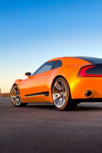 Preview wallpaper kia gt4, sports car, orange, side view