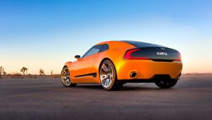 Preview wallpaper kia gt4, sports car, orange, side view