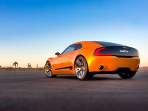 Preview wallpaper kia gt4, sports car, orange, side view