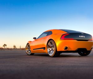 Preview wallpaper kia gt4, sports car, orange, side view