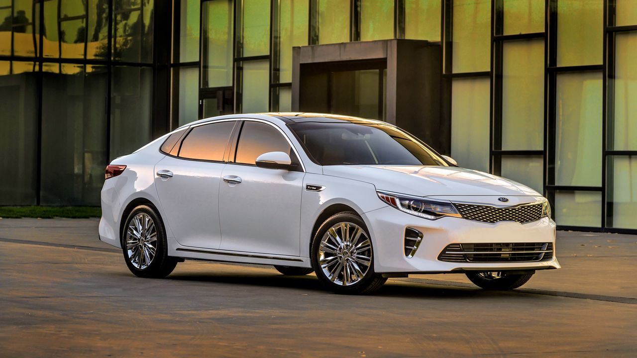 Wallpaper kia, optima, white, side view