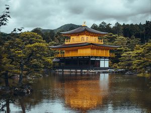 Preview wallpaper kinkaku-ji, golden pavilion temple, temple, japan