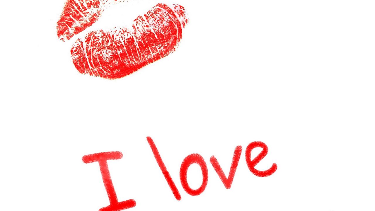Wallpaper kiss, lips, lettering, love, recognition