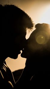 Preview wallpaper kiss, love, romance, tenderness