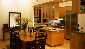 Preview wallpaper kitchen, dining room, furniture, tables, chairs