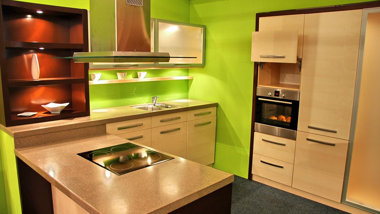 Wallpaper kitchen, interior, eg, furniture, stove