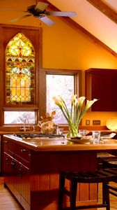 Preview wallpaper kitchen, style, wooden, furniture