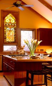Preview wallpaper kitchen, style, wooden, furniture