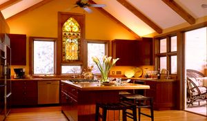 Preview wallpaper kitchen, style, wooden, furniture