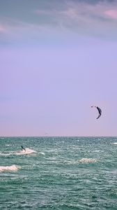 Preview wallpaper kitesurfing, ocean, waves, wind, sport, extreme