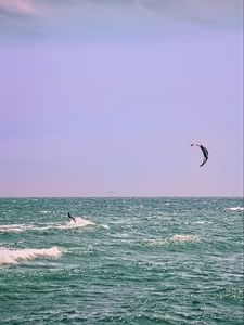 Preview wallpaper kitesurfing, ocean, waves, wind, sport, extreme