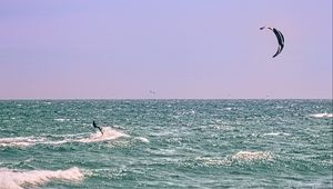 Preview wallpaper kitesurfing, ocean, waves, wind, sport, extreme