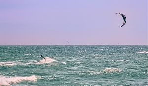 Preview wallpaper kitesurfing, ocean, waves, wind, sport, extreme