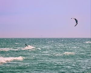 Preview wallpaper kitesurfing, ocean, waves, wind, sport, extreme