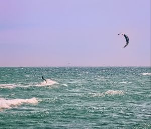 Preview wallpaper kitesurfing, ocean, waves, wind, sport, extreme