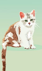 Preview wallpaper kitten, cat, vector, art
