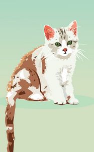 Preview wallpaper kitten, cat, vector, art