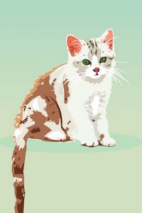 Preview wallpaper kitten, cat, vector, art