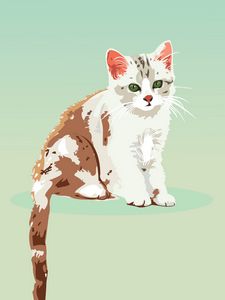 Preview wallpaper kitten, cat, vector, art