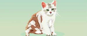 Preview wallpaper kitten, cat, vector, art