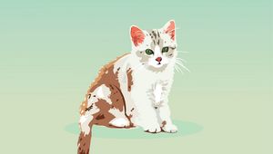 Preview wallpaper kitten, cat, vector, art