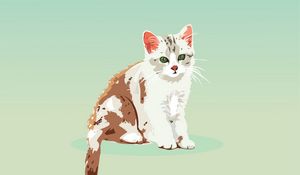 Preview wallpaper kitten, cat, vector, art
