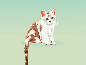 Preview wallpaper kitten, cat, vector, art