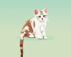 Preview wallpaper kitten, cat, vector, art