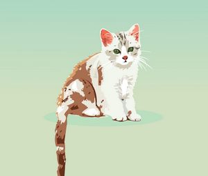 Preview wallpaper kitten, cat, vector, art